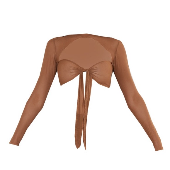 Mesh light brown crop top - Picture 1 of 3